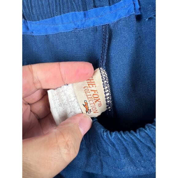 Vintage 70s The Fox Collection Women's Wide Leg Shorts Culottes Blue Missy 16 - Picture 5 of 9